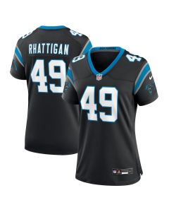 Jon Rhattigan 49 Carolina Panthers Women’s Game Jersey – Black