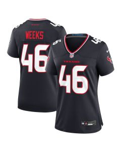 Jon Weeks 46 Houston Texans Women’s Team Game Jersey – Navy