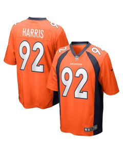 Jonathan Harris 92 Denver Broncos Men Game Jersey – Orange