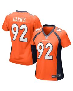 Jonathan Harris 92 Denver Broncos Women Game Jersey – Orange