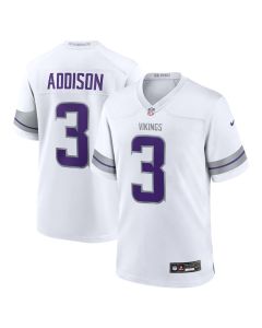 Jordan Addison 3 Minnesota Vikings Alternate Game Player Men Jersey – White