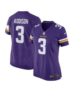 Jordan Addison 3 Minnesota Vikings Women’s Game Jersey – Purple