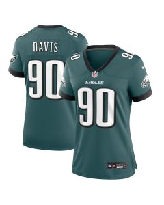Jordan Davis 90 Philadelphia Eagles Women’s Team Game Jersey – Midnight Green