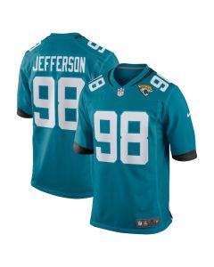 Jordan Jefferson 98 Jacksonville Jaguars Team Game Men Jersey – Teal