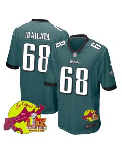 Jordan Mailata 68 Philadelphia Eagles Super Bowl LIX New Orleans Patch Game Men Jersey – Midnight Green