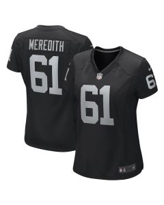 Jordan Meredith 61 Las Vegas Raiders Women’s Team Game Jersey – Black