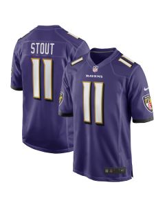 Jordan Stout 11 Baltimore Ravens Team Game Men Jersey – Purple