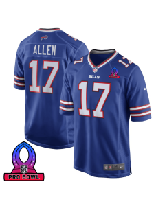 Josh Allen 17 Buffalo Bills 2025 Pro Bowl Patch Game Men Jersey – Royal