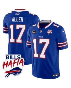 Josh Allen 17 Buffalo Bills Bills Mafia Patch Game Men Jersey – Royal