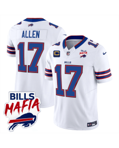 Josh Allen 17 Buffalo Bills Bills Mafia Patch Game Men Jersey – White