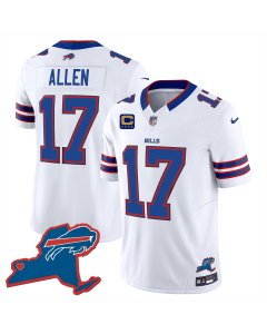 Josh Allen 17 Buffalo Bills New York Patch Game Men Jersey – White