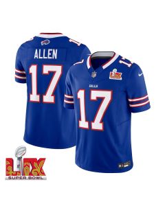 Josh Allen #17 Buffalo Bills Super Bowl LIX Jersey – Men’s – Royal