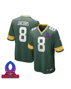 Josh Jacobs 8 Green Bay Packers 2025 Pro Bowl Patch Game Men Jersey – Green