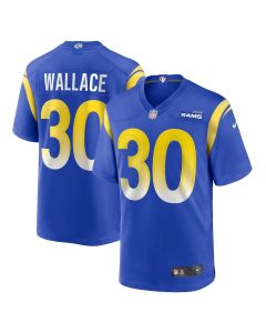 Josh Wallace 30 Los Angeles Rams Game Men Jersey – Royal