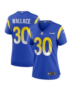 Josh Wallace 30 Los Angeles Rams Women’s Game Jersey – Royal