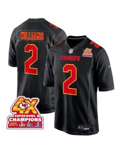 Joshua Williams 2 Kansas City Chiefs Super Bowl LVIII Champions 4X Fashion Game Men Jersey – Carbon Black