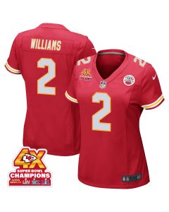 Joshua Williams 2 Kansas City Chiefs Super Bowl LVIII Champions 4X Game Women Jersey – Red