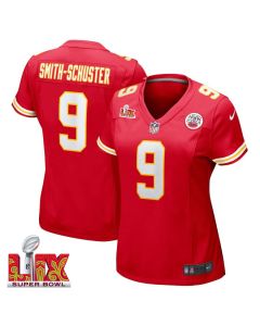 JuJu Smith-Schuster #9 Kansas City Chiefs Super Bowl LIX Women’s Jersey – Red