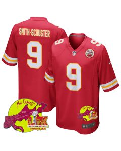 JuJu Smith-Schuster 9 Kansas City Chiefs Super Bowl LIX New Orleans Patch Game Men Jersey – Red