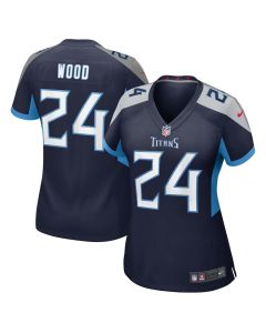 Julius Wood 24 Tennessee Titans Women’s Game Jersey – Navy