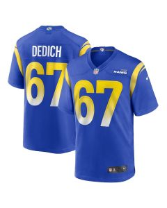 Justin Dedich 67 Los Angeles Rams Game Men Jersey – Royal