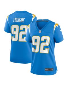Justin Eboigbe 92 Los Angeles Chargers Women’s Game Jersey – Powder Blue