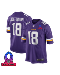 Justin Jefferson 18 Baltimore Ravens 2025 Pro Bowl Patch Game Men Jersey – Purple