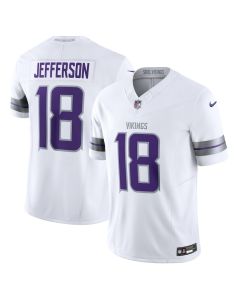 Justin Jefferson 18 Minnesota Vikings Alternate Vapor F.U.S.E. Limited Men Jersey – White