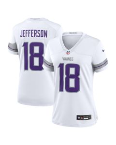 Justin Jefferson 18 Minnesota Vikings Women’s Alternate Game Player Jersey – White