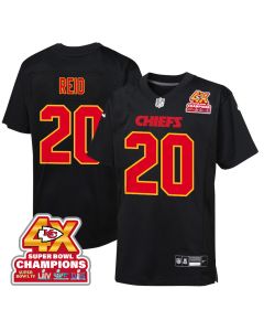 Justin Reid 20 Kansas City Chiefs Super Bowl LVIII Champions 4X Fashion Game YOUTH Jersey – Carbon Black