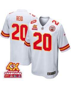 Justin Reid 20 Kansas City Chiefs Super Bowl LVIII Champions 4X Game Men Jersey – White