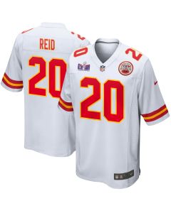 Justin Reid 20 Kansas City Chiefs Super Bowl LVIII Patch Game Men Jersey – White