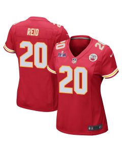 Justin Reid 20 Kansas City Chiefs Super Bowl LVIII Patch Game Women Jersey – Red