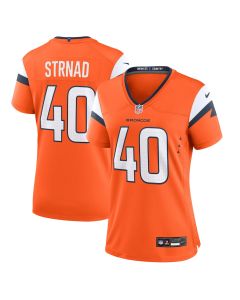 Justin Strnad 40 Denver Broncos Women Team Game Jersey – Orange