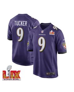 Justin Tucker #9 Baltimore Ravens Super Bowl LIX Jersey – Men’s – Purple