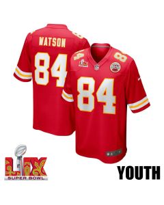 Justin Watson #84 Kansas City Chiefs Super Bowl LIX YOUTH Jersey – Red