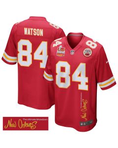 Justin Watson 84 Kansas City Chiefs Super Bowl LIX Champions Patch ‘New Orleans – The Ultimate Showdown’ EMBROIDERED Game Men Jersey – Red