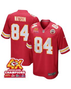 Justin Watson 84 Kansas City Chiefs Super Bowl LVIII Champions 4X Game Men Jersey – Red
