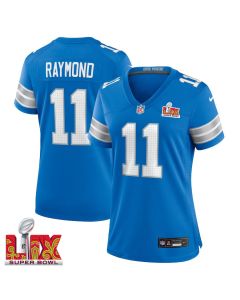 Kalif Raymond #11 Detroit Lions Super Bowl LIX Women’s Jersey – Blue