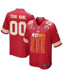 Kansas City Chiefs Super Bowl LIX Chiefs Roster Game Men Jersey – Red
