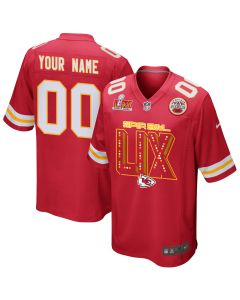 Kansas City Chiefs Super Bowl LIX V2 Game Men Custom Jersey – Red