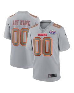 Kansas City Chiefs Super Bowl LVIII Atmosphere Fashion Game Custom Men Jersey – Gray