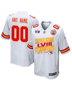 Kansas City Chiefs Super Bowl LVIII Champions Iconic Victory Game Custom Men Jersey – White