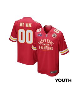 Kansas City Chiefs Super Bowl LVIII Champions Under The Lights Game YOUTH Jersey – Scarlet