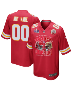 Kansas City Chiefs vs. San Francisco 49ers Super Bowl LVIII Matchup Game Custom Men Jersey – Red