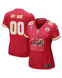 Kansas City Chiefs vs. San Francisco 49ers Super Bowl LVIII Matchup Game Custom Women Jersey – Red