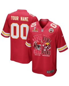 Kansas City Chiefs Vs. Washington Commanders Super Bowl LIX Game Men Custom Jersey – Red