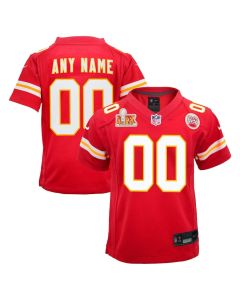 Kansas City Chiefs Youth Super Bowl LIX Custom Team Game Jersey – Red