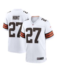 Kareem Hunt 27 Cleveland Browns Game Men Jersey – White