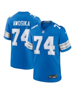 Kayode Awosika 74 Detroit Lions Team Game Men Jersey – Blue